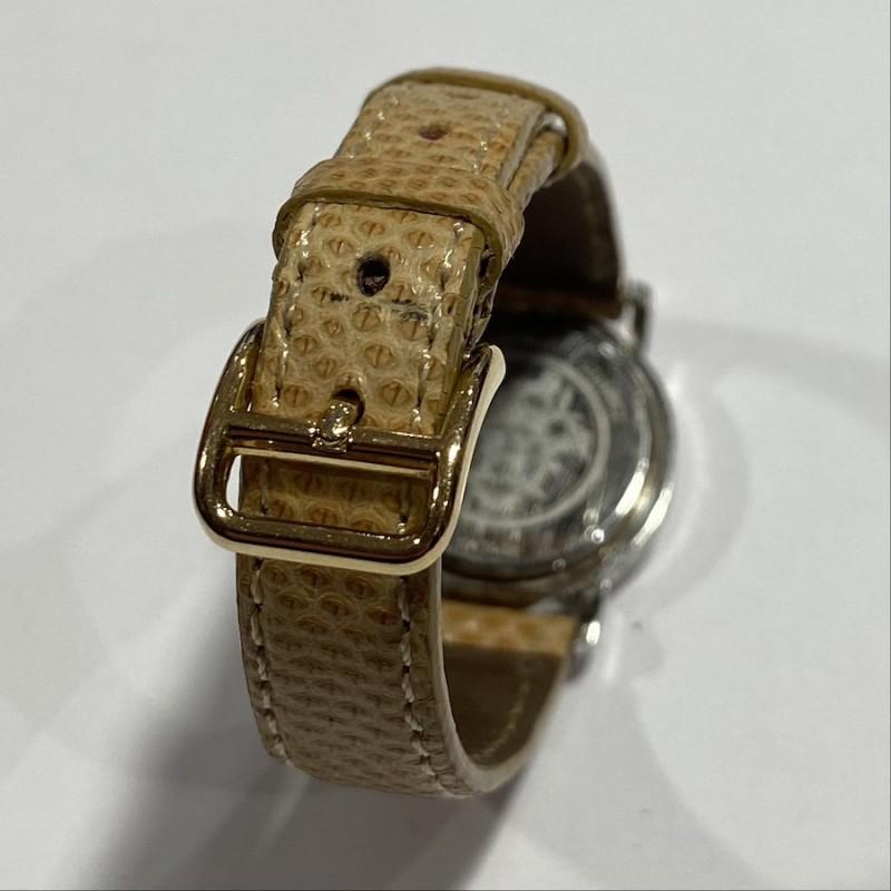 Mini Hermès Clipper Gold And Steel Watch In Good Condition For Sale In Paris, FR