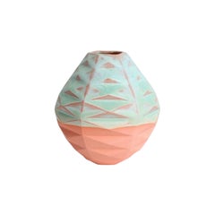 Mini Hex Patterned Vessel in Strawberry Pistachio