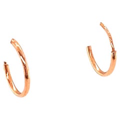 Retro Mini Hoop Earrings in 14 Karat Rose Gold
