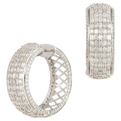 Boucles d'oreilles Mini Hoop en or blanc 18K Diamant pour Elle