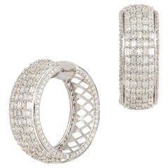 Mini orecchini a cerchio in oro bianco 18K con diamante per lei