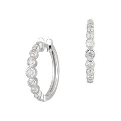 Mini Hoop Yellow Gold 18K Earrings Diamond for Her