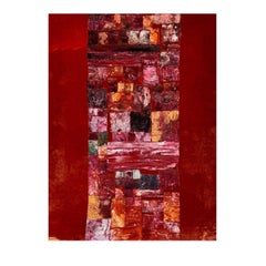 Tapiz Mini Intarsio Terciopelo Rojo Pintado a Mano