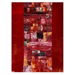 Mini Intarsio Red Velvet Hand-Painted Tapestry