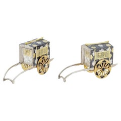 Mini Japanese Sterling Silver Salt Pepper Shakers Set