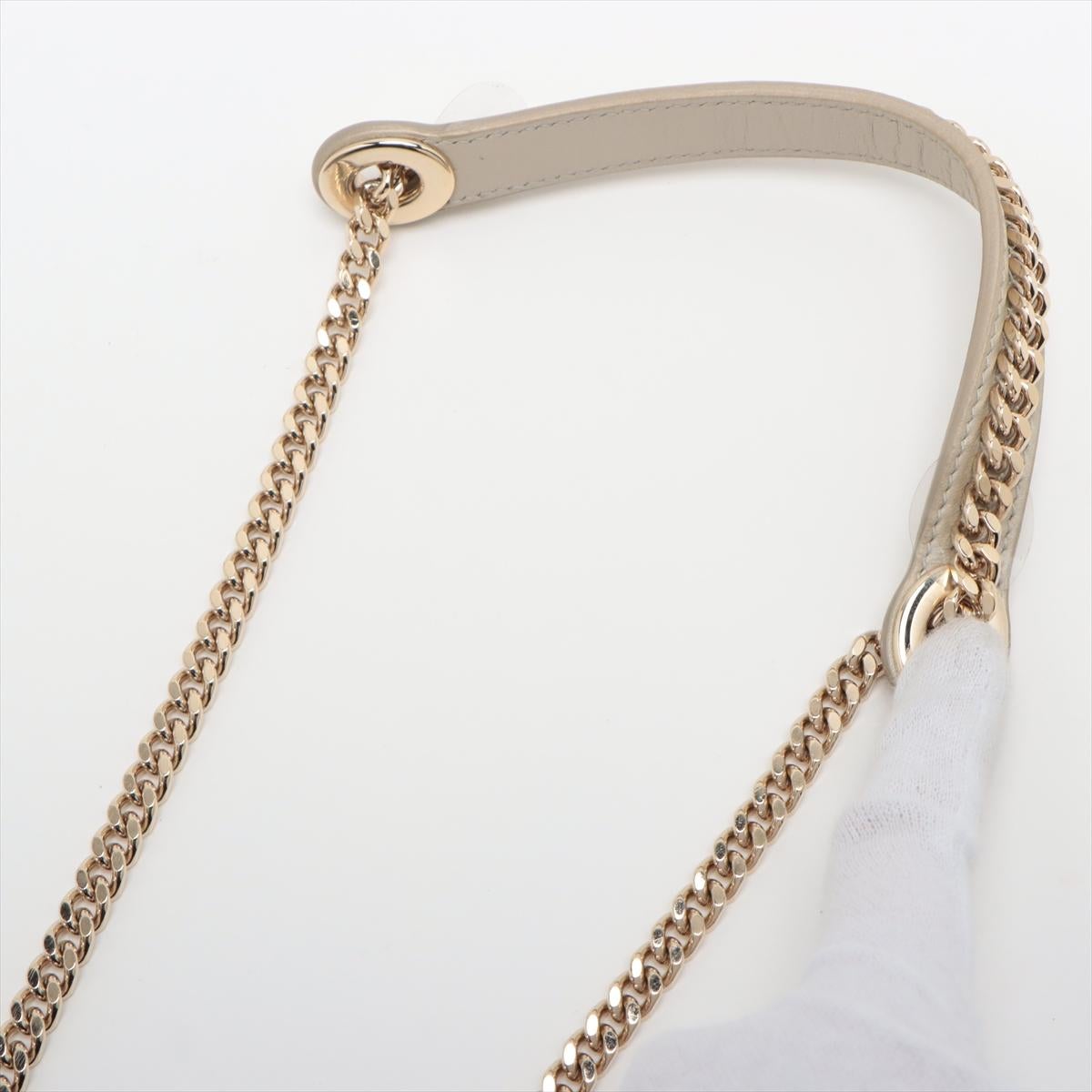 Mini sac Lady Dior platine métallisé en cuir d'agneau cannage avec broderie de perles en vente 6