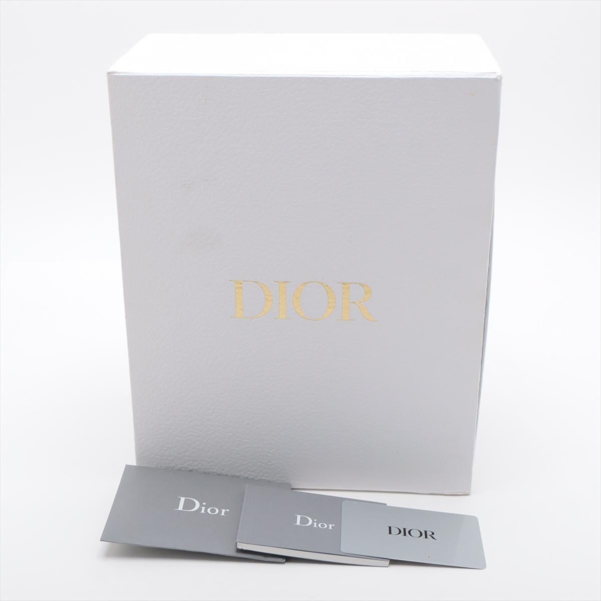 Mini sac Lady Dior platine métallisé en cuir d'agneau cannage avec broderie de perles en vente 11