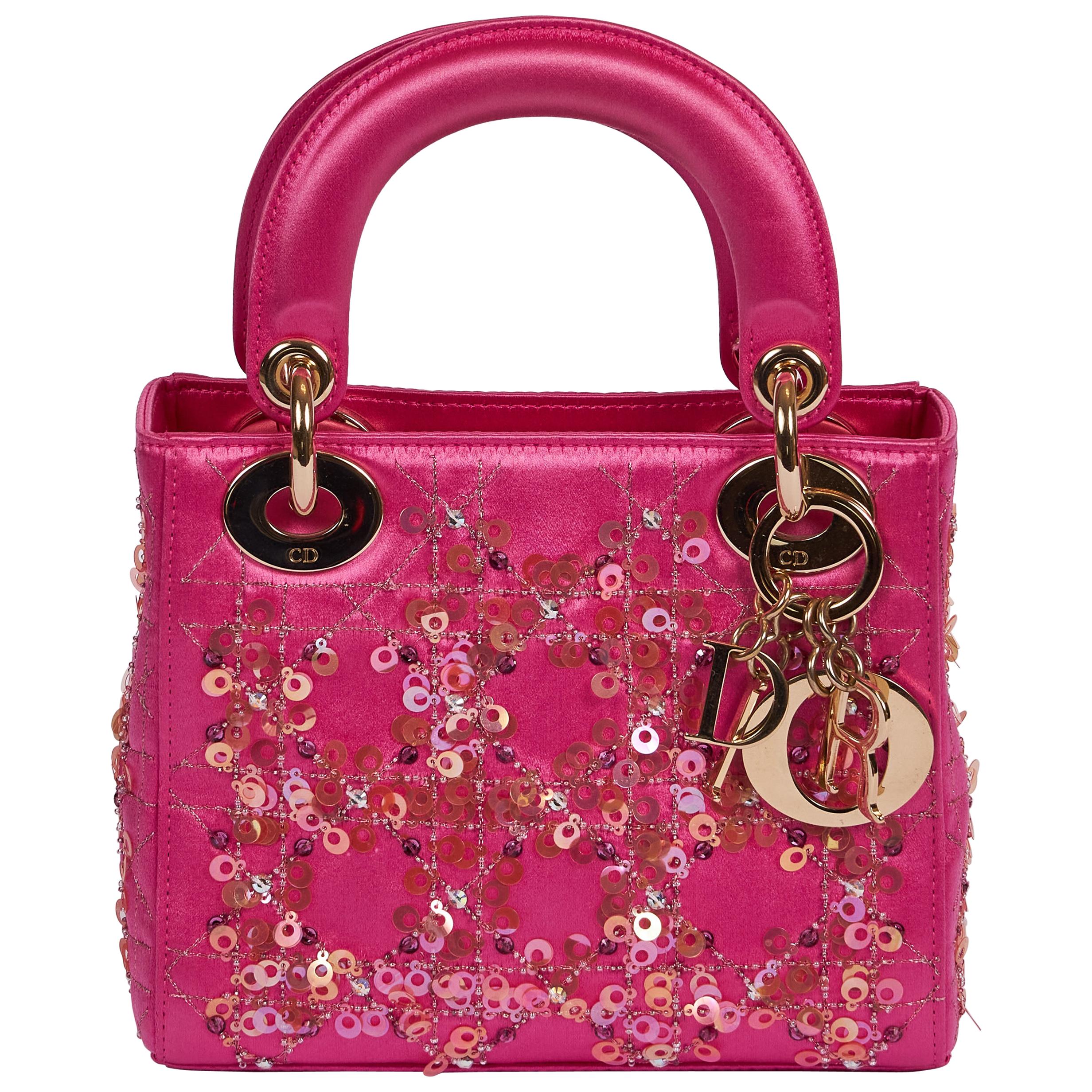 Mini Lady Dior Couture Hot Pink Sequin Bag