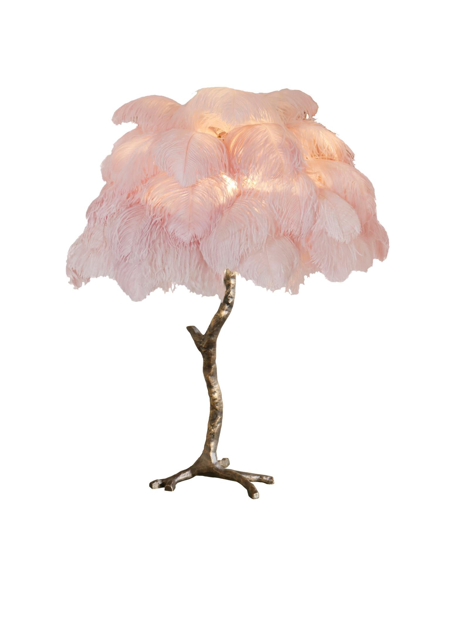 Contemporary Mini Lamp with Solid Bronze Brass Base For Sale