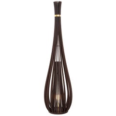 Mini Lilliput Brazilian Contemporary Wood Table Lamp by Lattoog