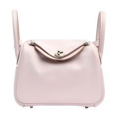 Mini Lindy 20 Verso in Mauve Pale and Gold Swift Leather in Palladium Hardware