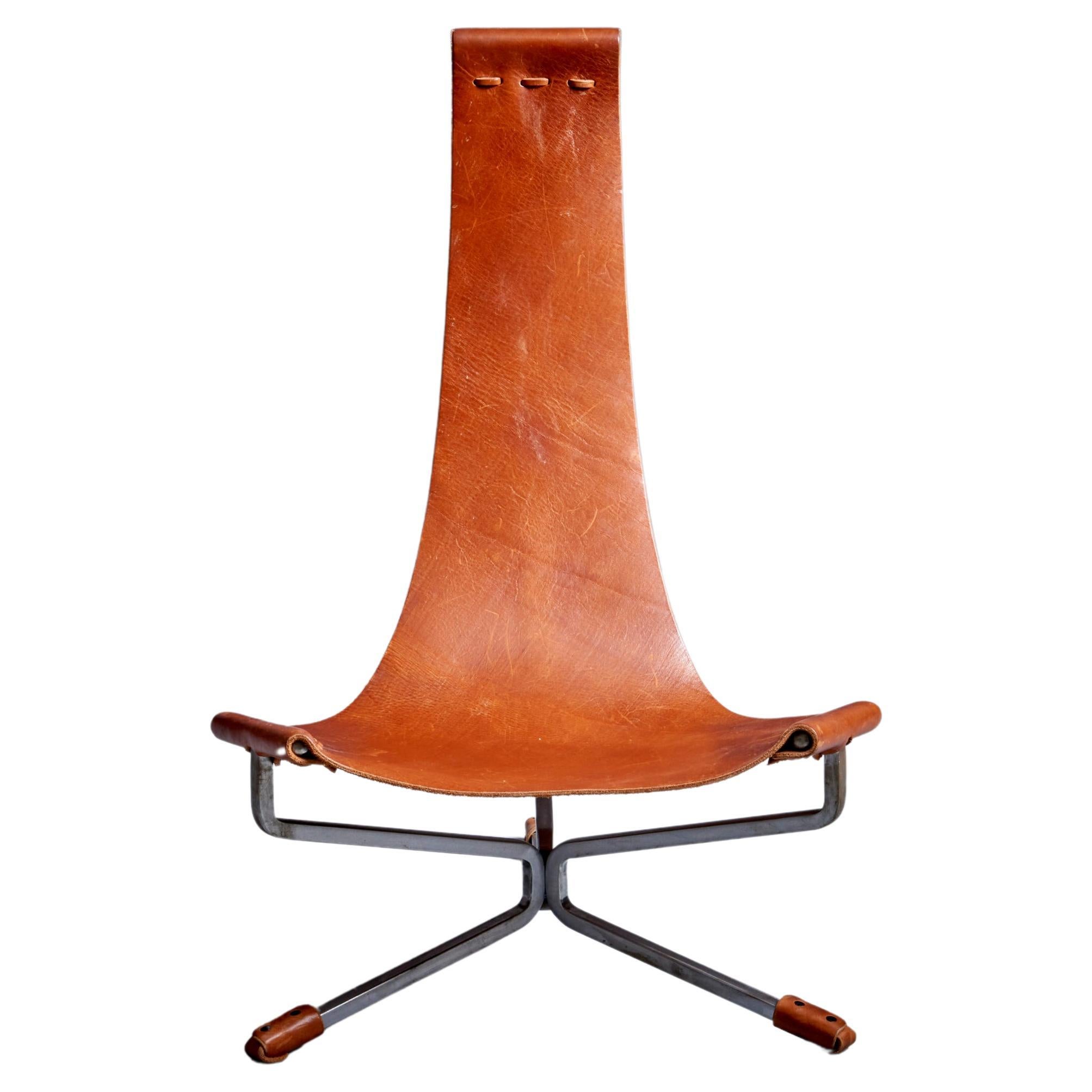 Mini Lotus Chair in Brown Leather by Dan Wenger, US