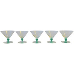 Vintage Mini Martini Art Glass Shot Glasses