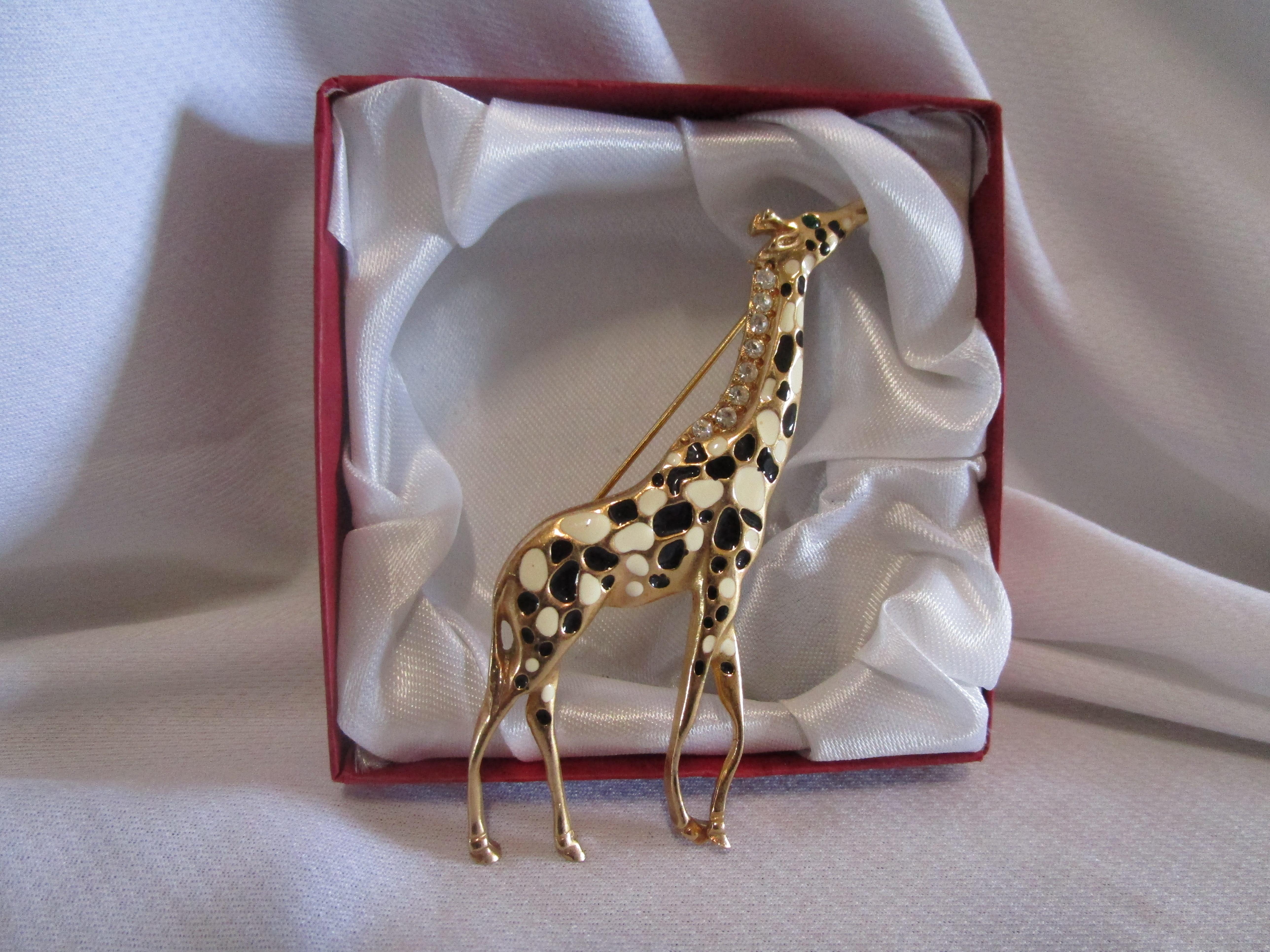 Mini Menagerie: Alfileres de disfraz de jirafa, elefante y caballo, esmalte y brillantes Moderno de mediados de siglo en venta