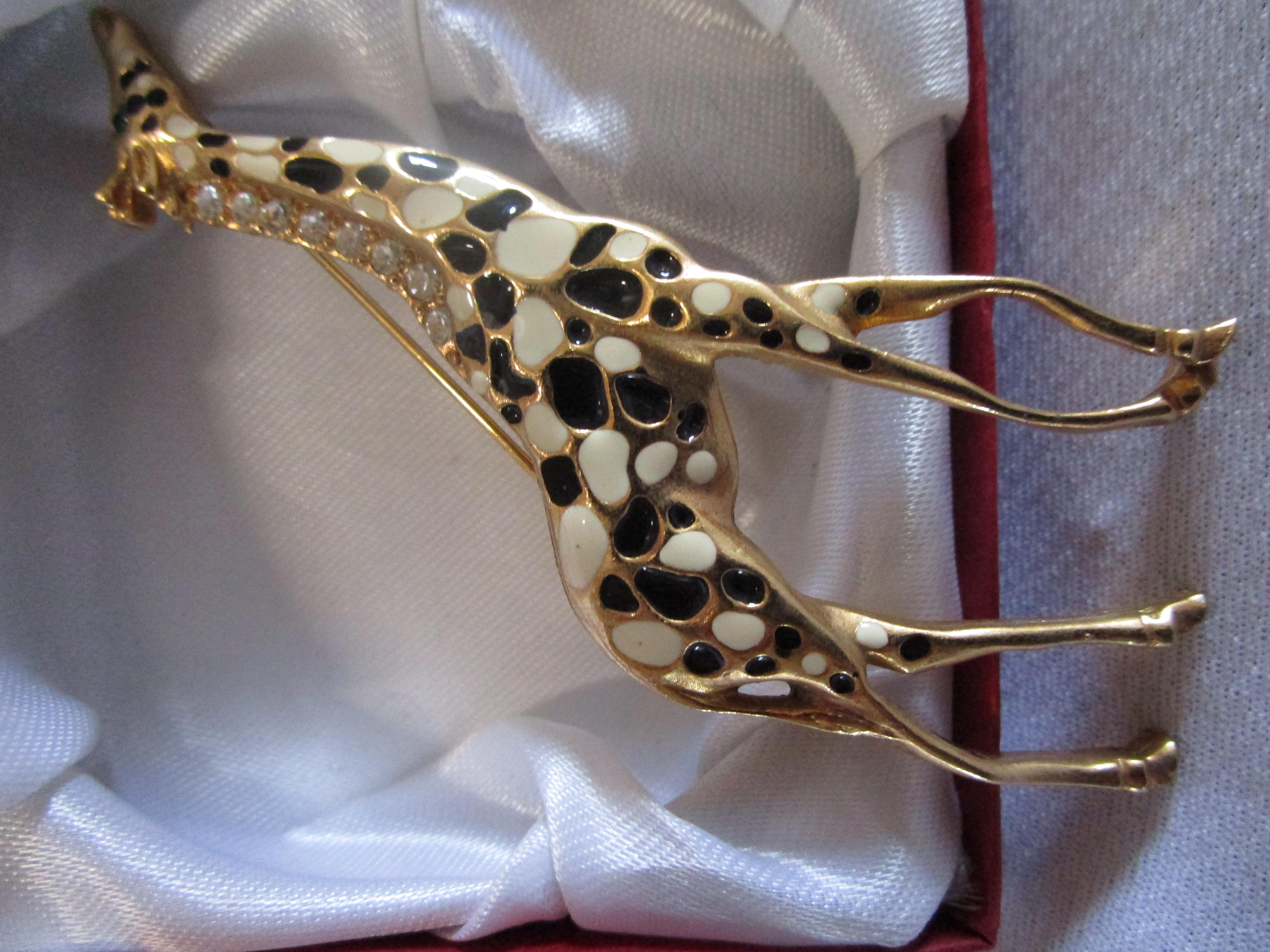 Mini Menagerie: Alfileres de disfraz de jirafa, elefante y caballo, esmalte y brillantes en Bueno estado para la venta en Lomita, CA