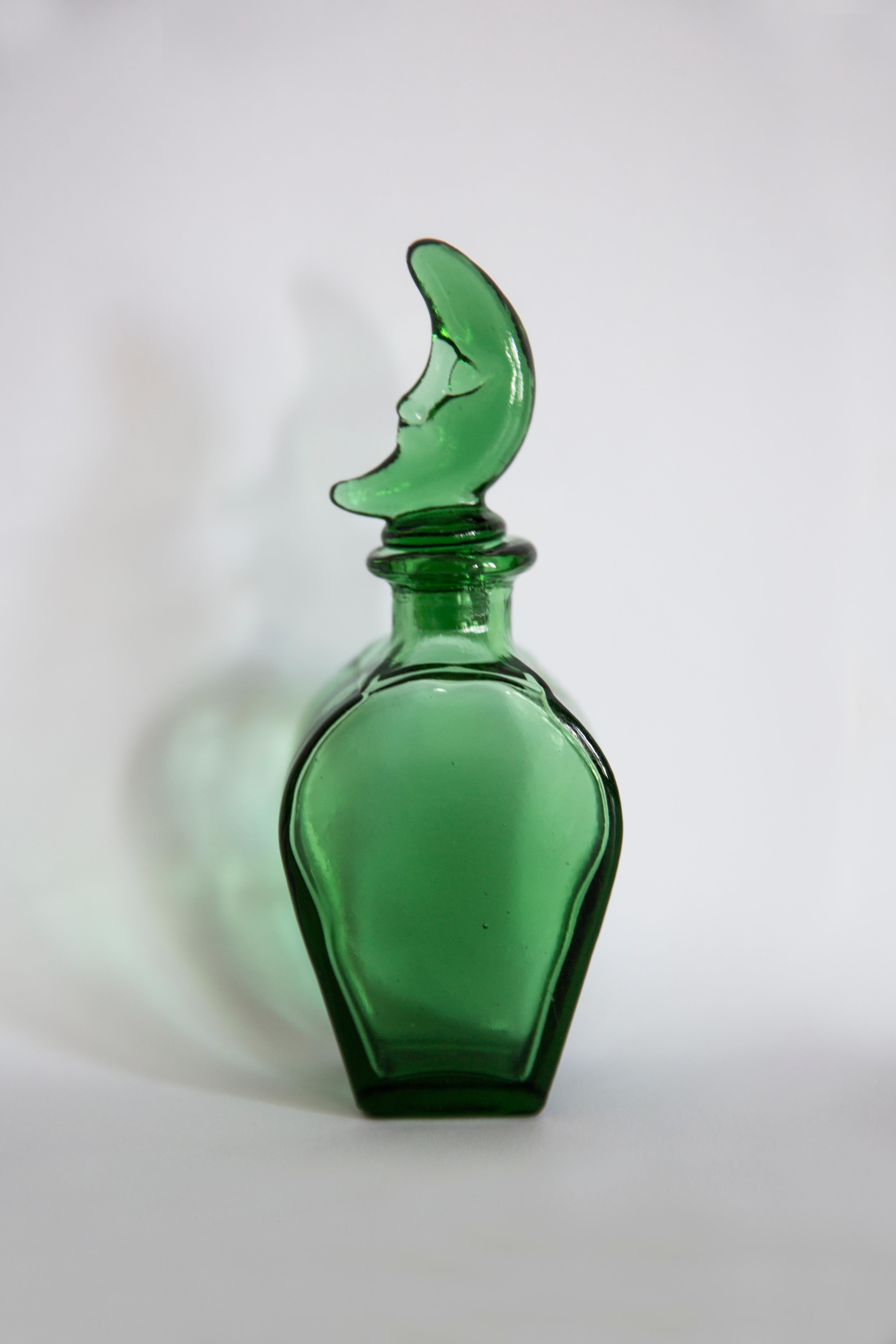 Italian Mini Mid Century Yellow Green Vase for Perfume, Italy, 1960s For Sale