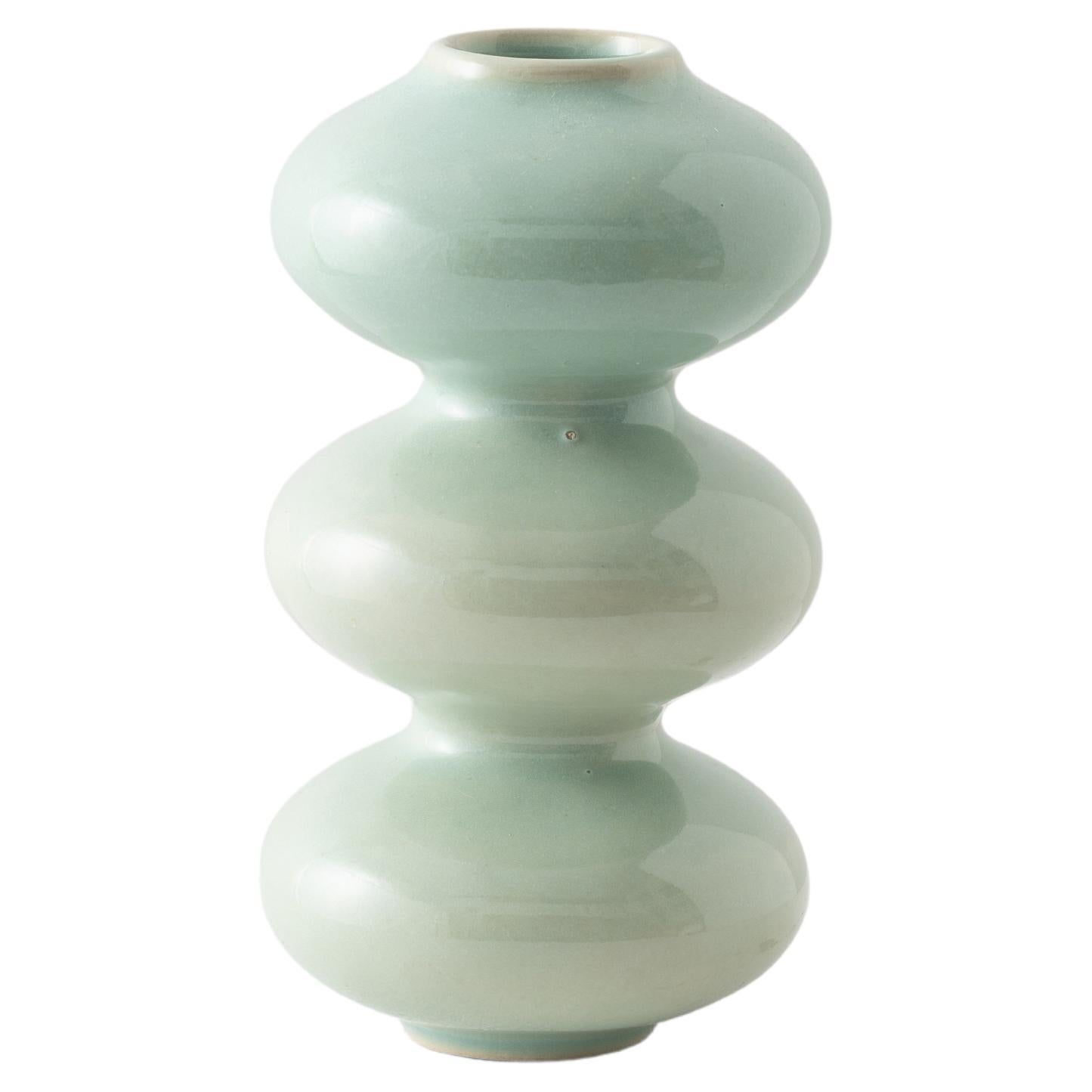 Mini Mint Blue Wave Form Vase by Forma Rosa Studio
