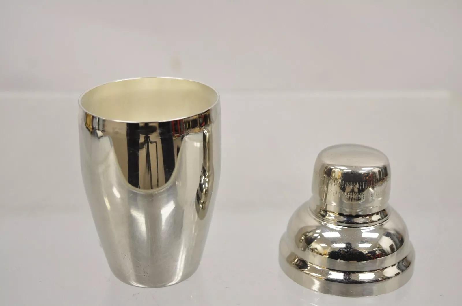 20th Century Mini Modern Stainless Steel Silver Plated Miniature Martini Cocktail Shaker