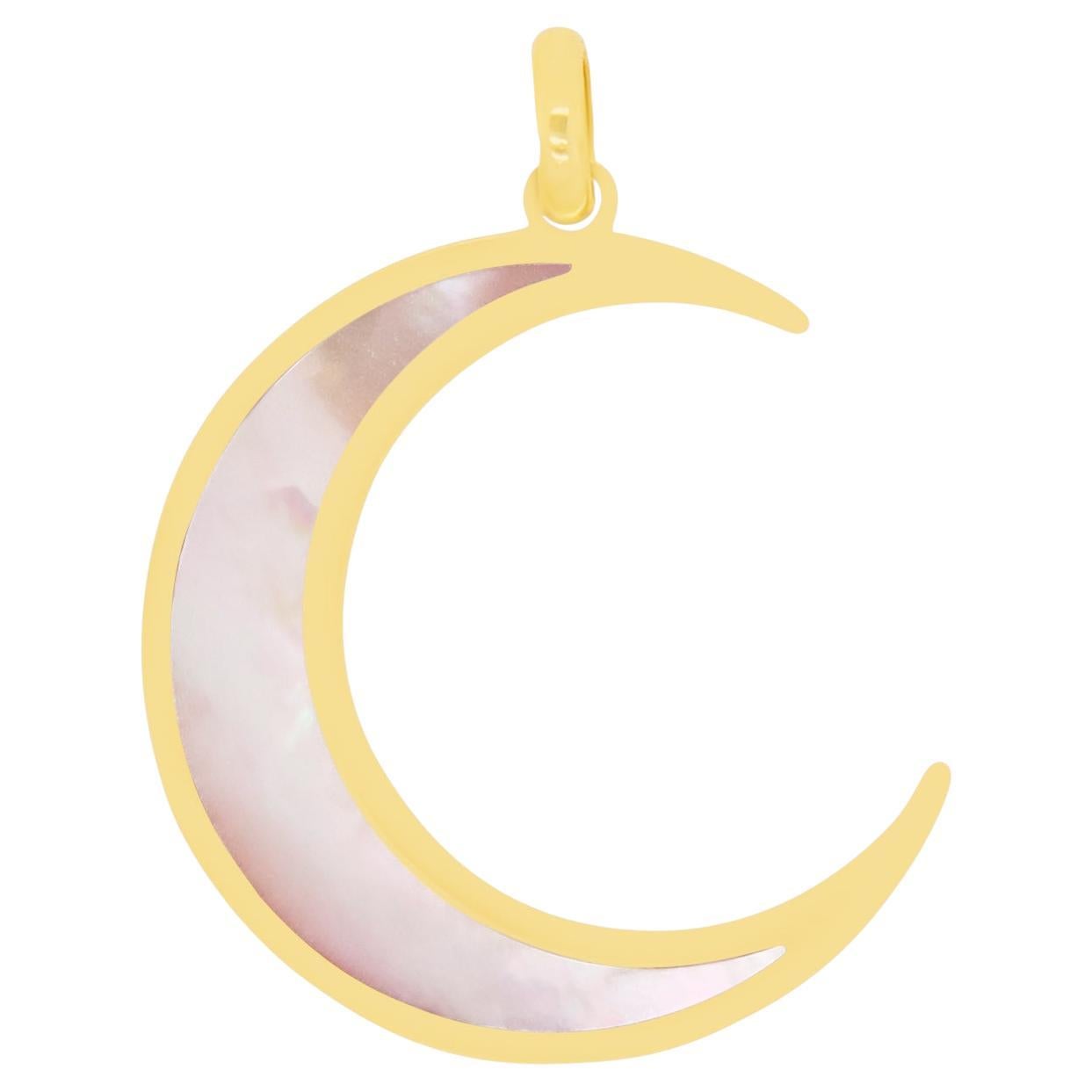 Gold Crescent Moon Pendant Charm at 1stDibs