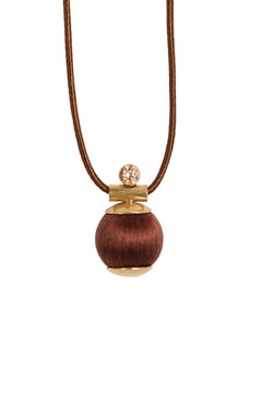 Mini Orb Necklace in Silk, Zircon & 24k Vermeil Gold by Katerina Makriyianni