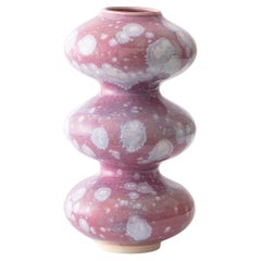 Mini Organic Modern Ceramic Wave Form Vase in Frozen Pink by Forma Rosa Studio