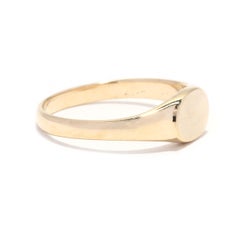 Mini Oval Pinky Signet Ring, 14K Yellow Gold, Ring, Child's Signet Ring