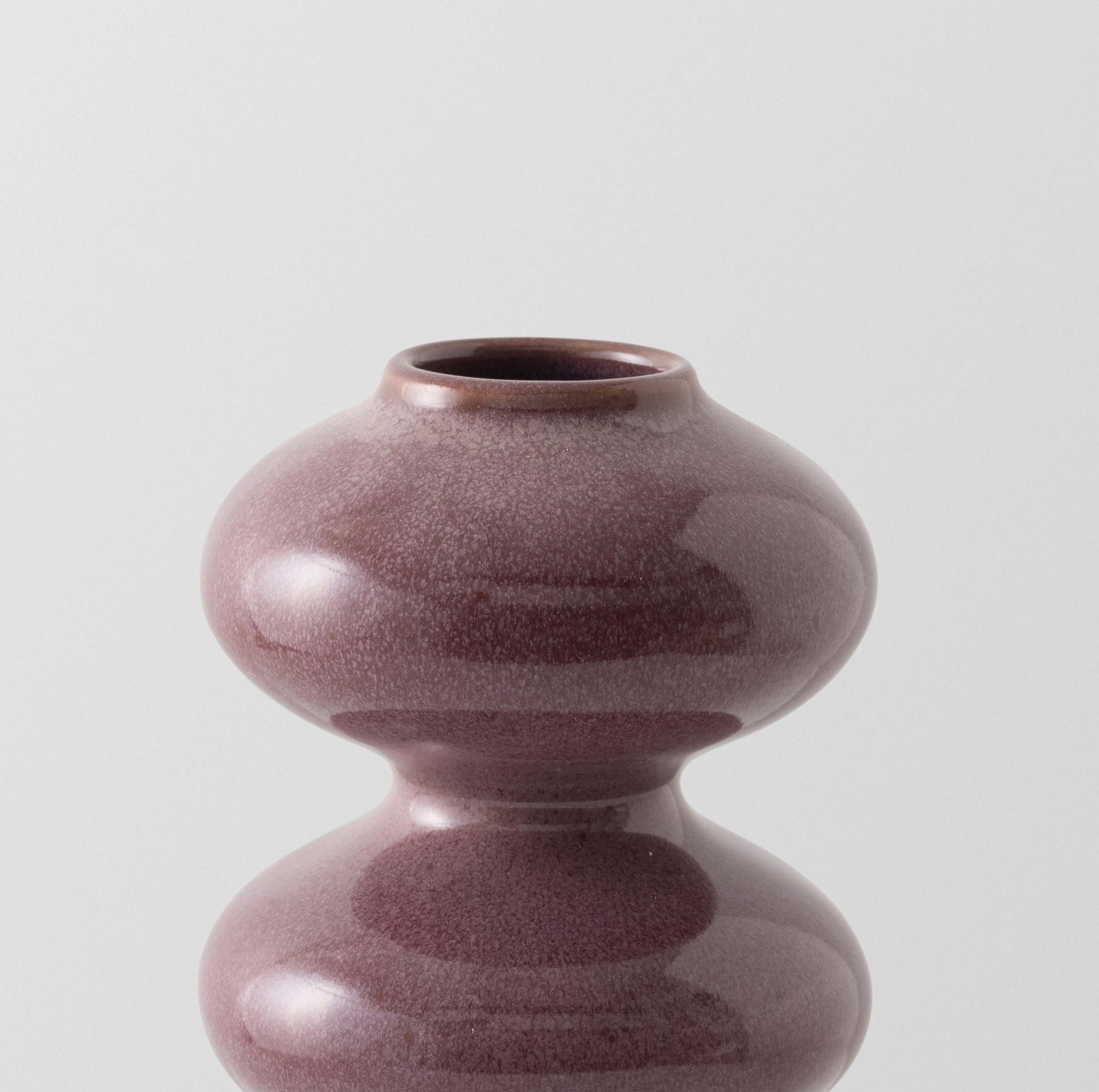 Post-Modern Mini Oxblood Wave Form Vase by Forma Rosa Studio For Sale