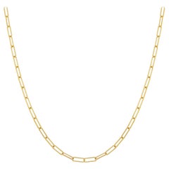 Mini Paperclip Link Necklace Chain 3 Grams 14k Italian Yellow Gold