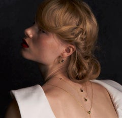 Mini Pendant Necklace in 18Kt Yellow Gold with Pear Iolite and Peridot Easy Wear