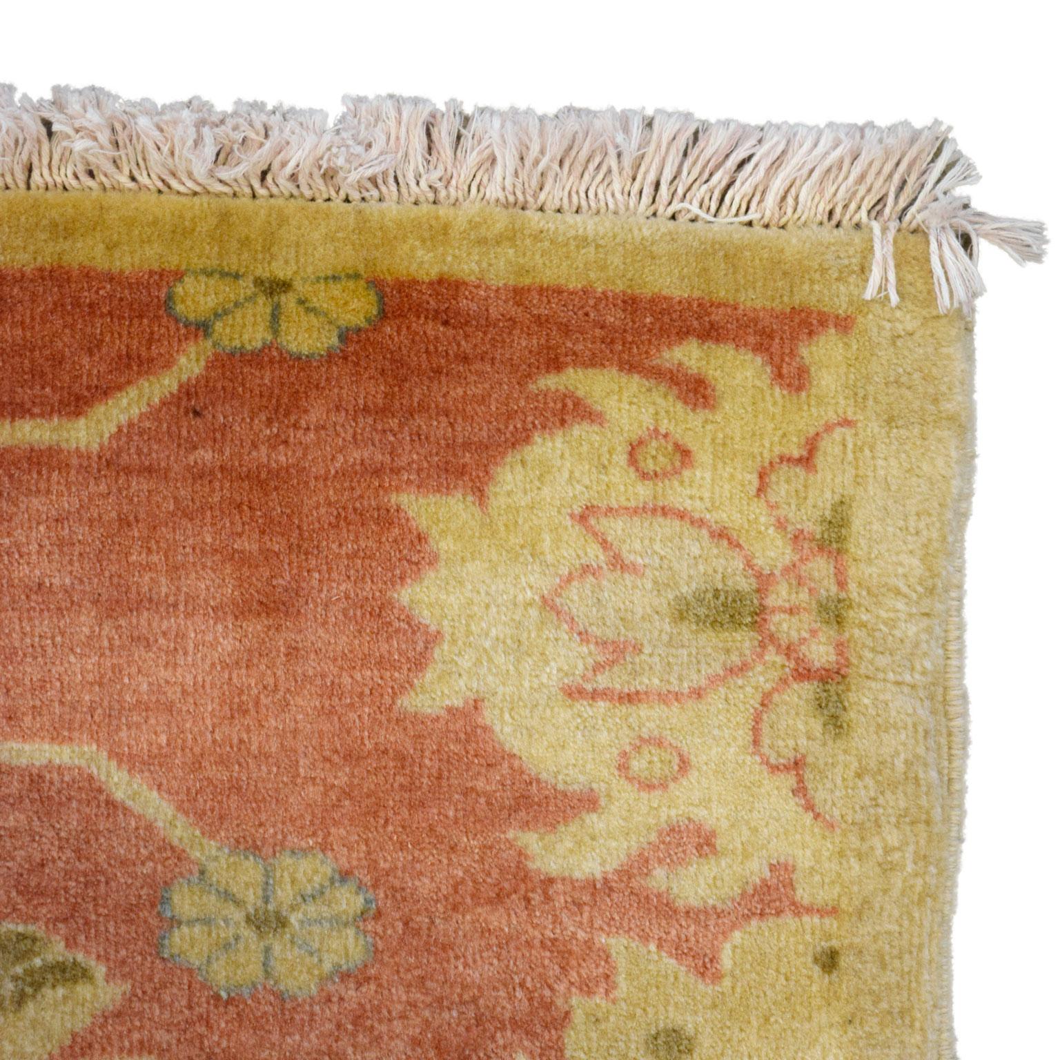 Pink Wool Persian Sarouk Farahan Rug, 3’ x 4’ For Sale 1
