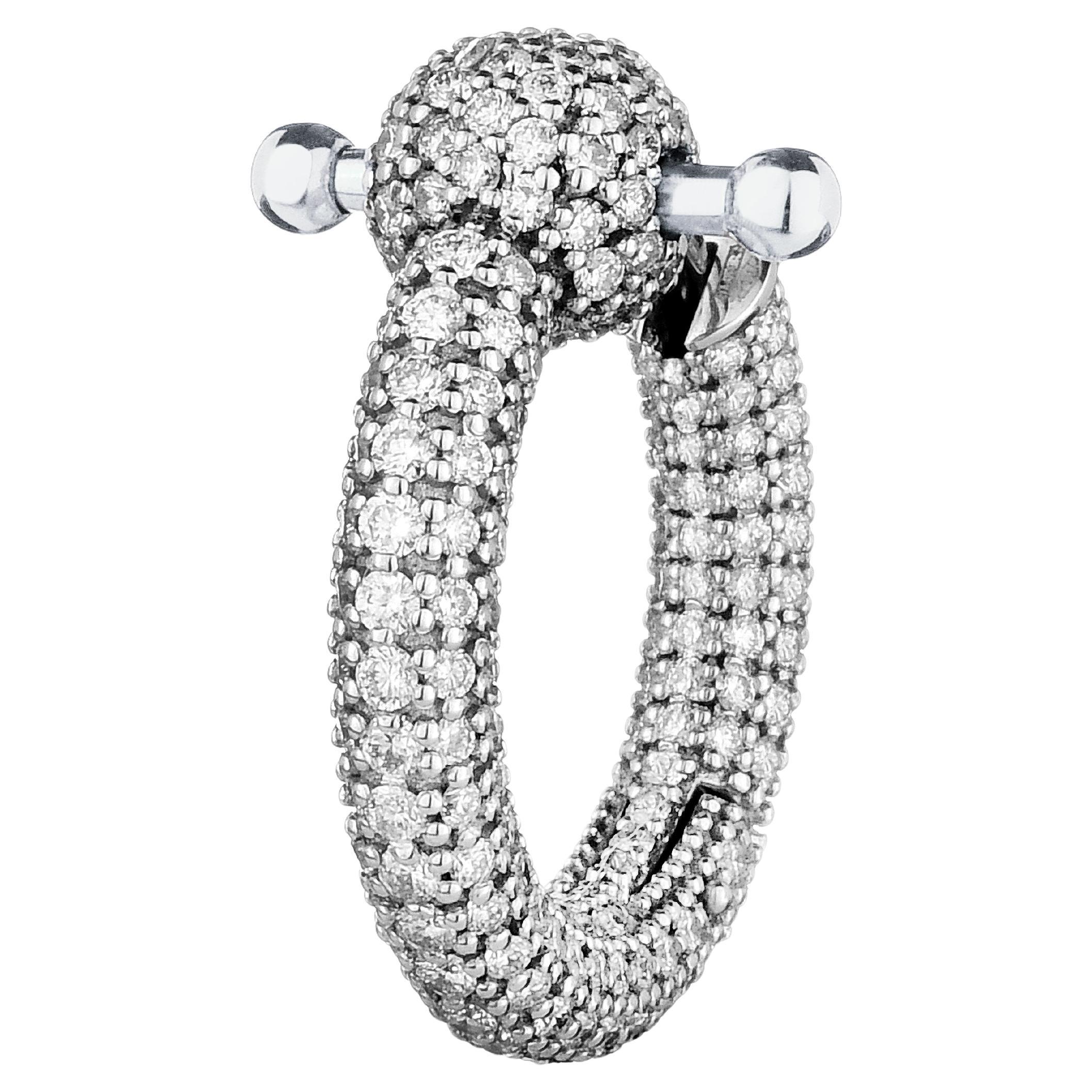 Mini orecchino da piercing in oro bianco Full Pavè