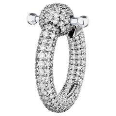 Mini orecchino da piercing in oro bianco Full Pavè