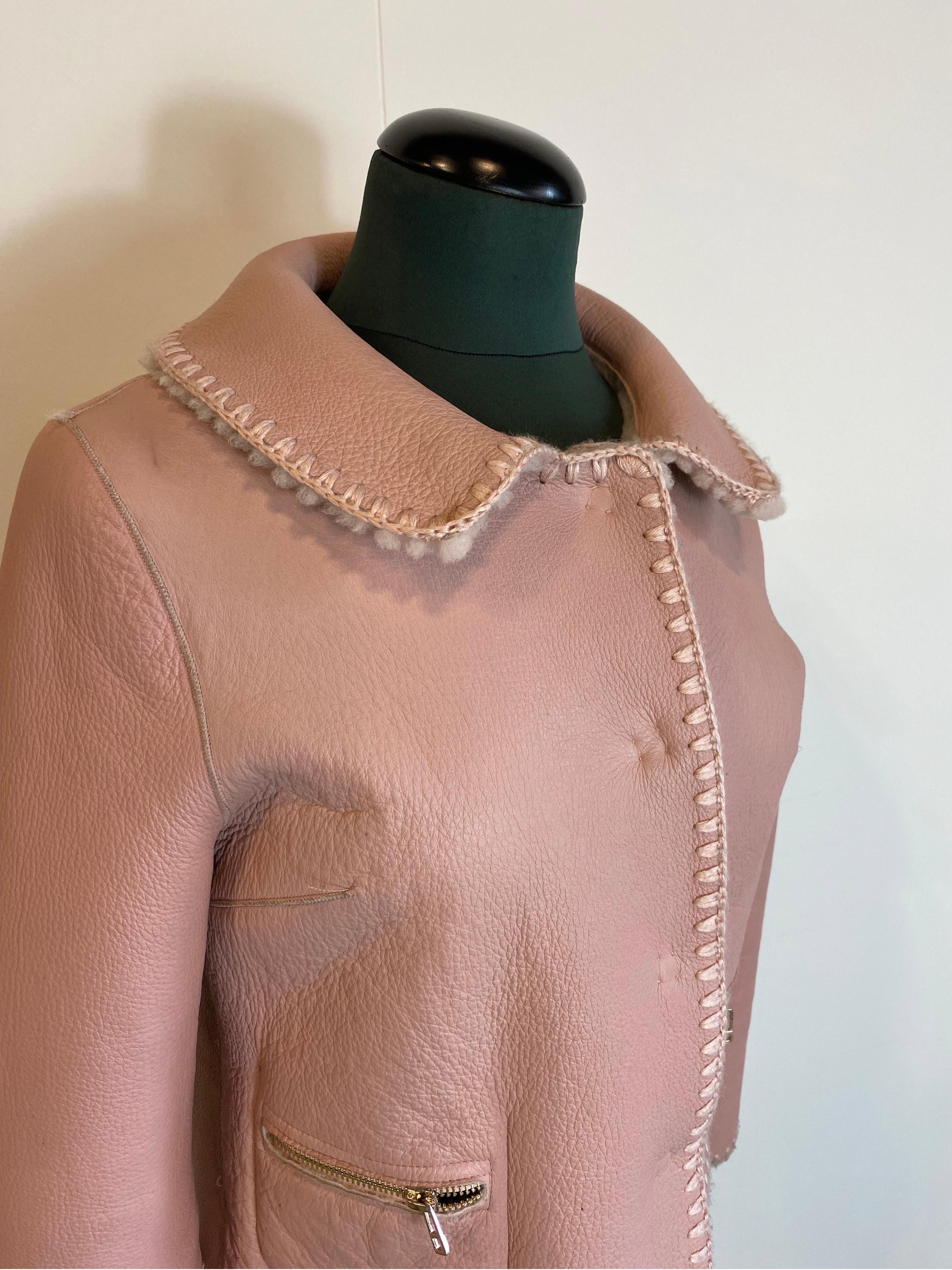 Marrone Mini pelle di pecora rosa Ermanno Daelli in vendita