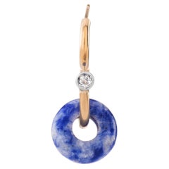 Mini Poise Sodalite & Topaze blanche Boucle d'oreille goutte d'eau en or 9 carats