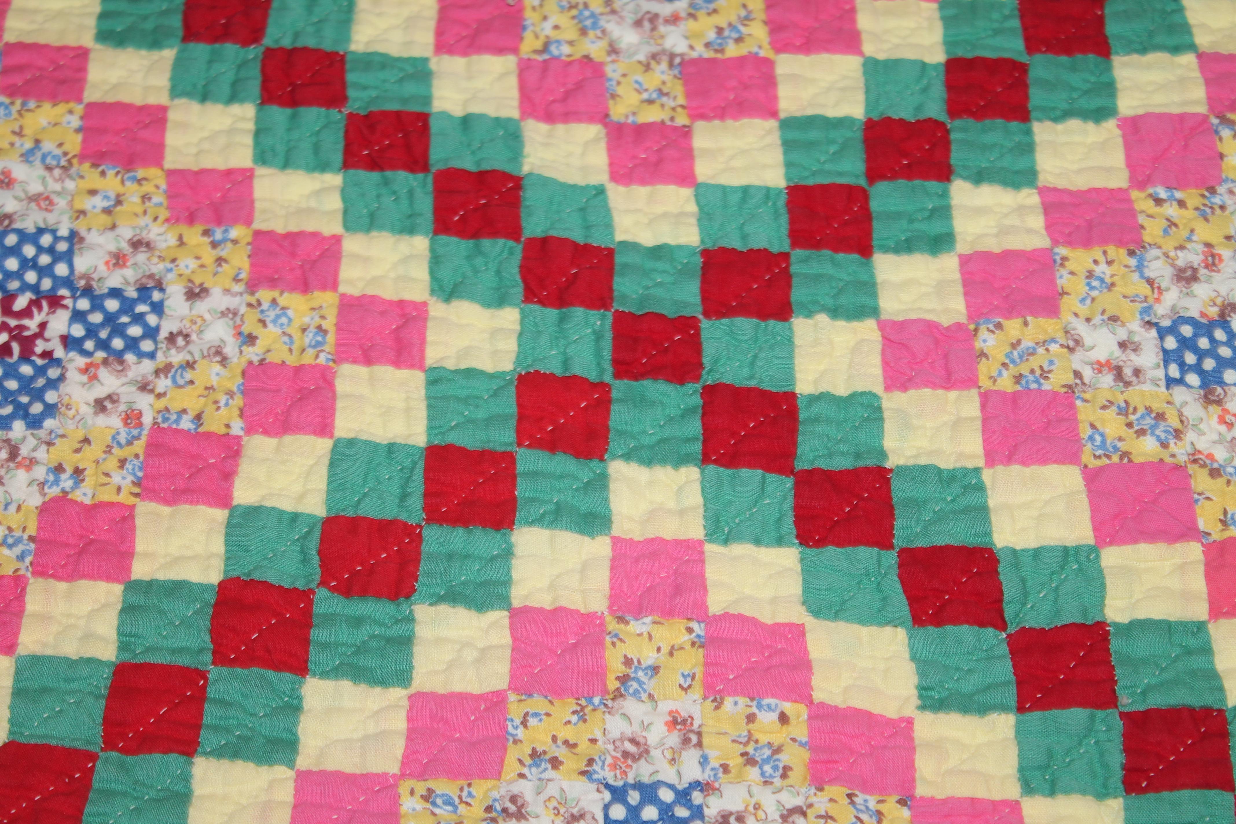 Mini Postage Stamp Philadelphia Pavement Quilt In Good Condition For Sale In Los Angeles, CA