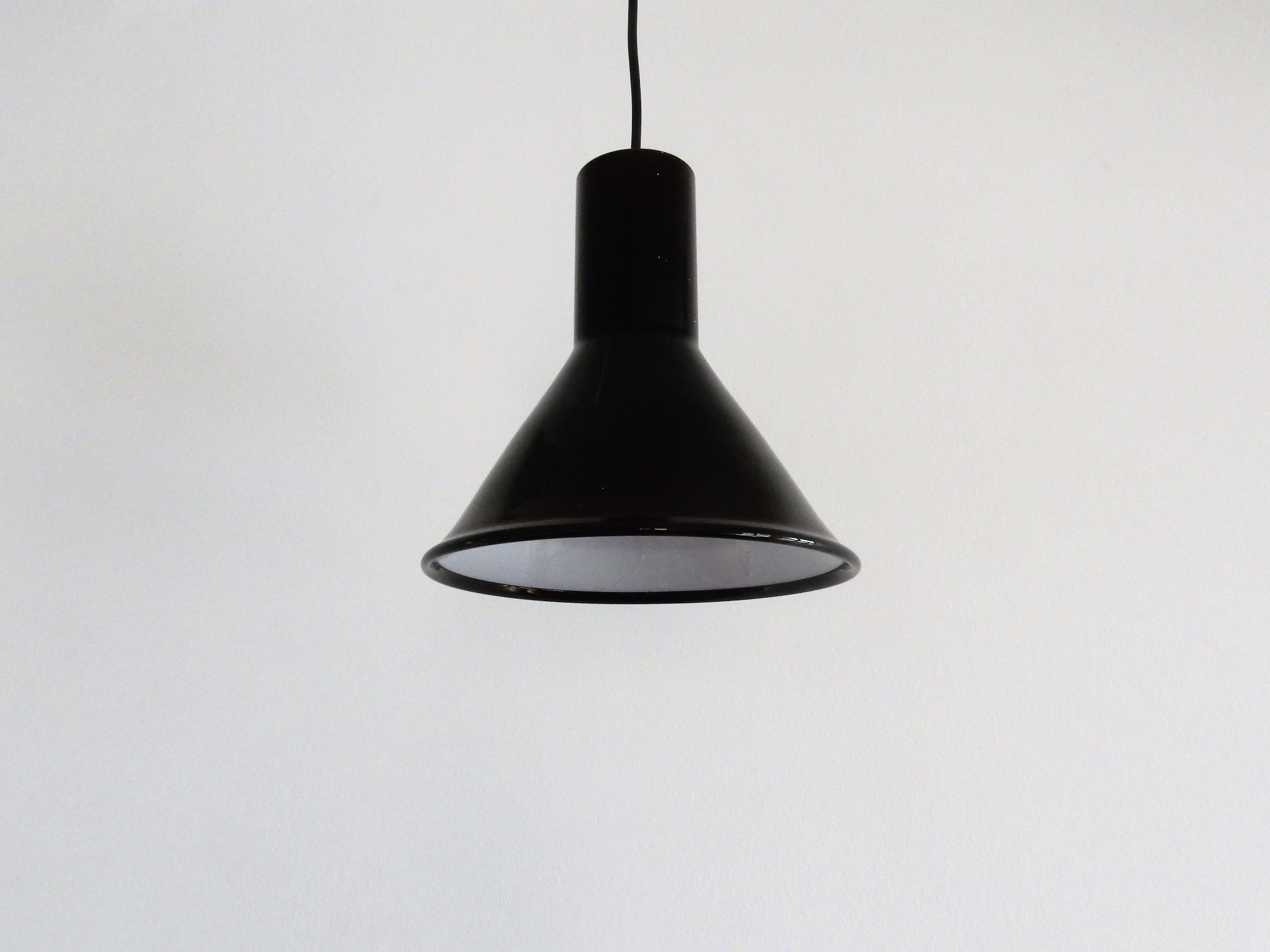 Danish Mini P&T Pendant Lamp by Michael Bang for Holmegaard, Denmark, 1970s For Sale