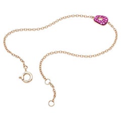 Mini Puzzle  Bracelet in 18k Rose Gold and pink saphhires