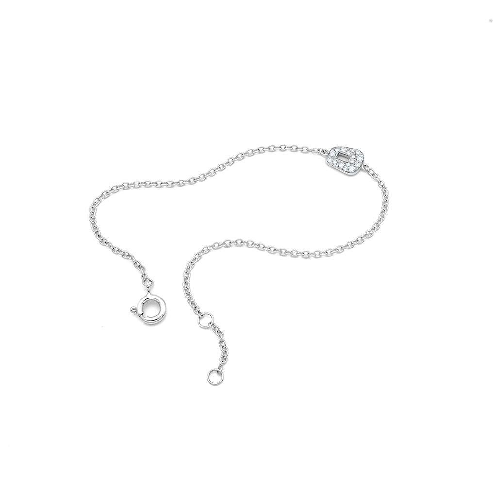 Contemporary Mini Puzzle  Bracelet in 18k white gold and black diamonds For Sale