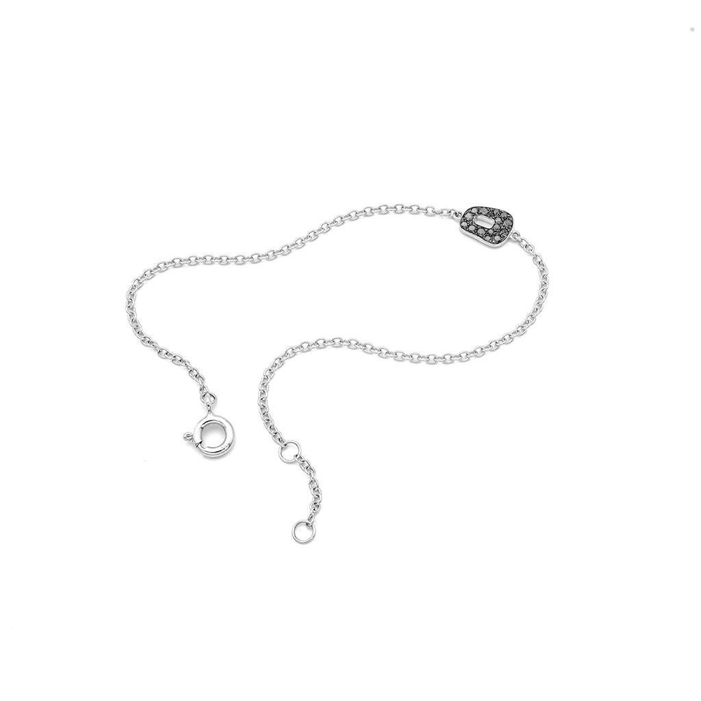 Contemporary Mini Puzzle  Bracelet in 18k white Gold and white diamonds For Sale