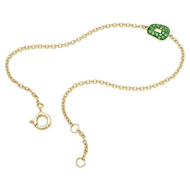 Mini Puzzle  Bracelet in 18k yellow Gold and tsavorites For Sale