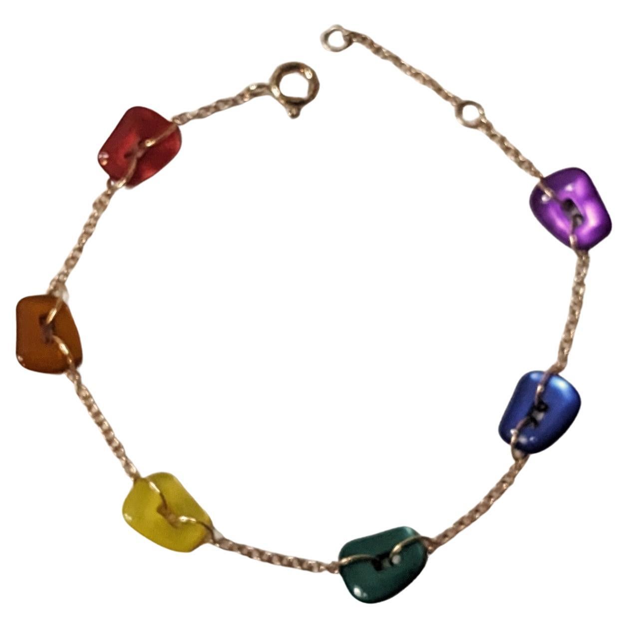 Pulsera Mini Puzzle Arco Iris en Oro Amarillo de 18k Contemporáneo en venta