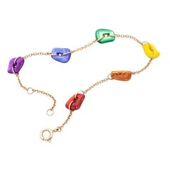 Mini-Puzzle-Regenbogen-Armband aus 18k Gelbgold