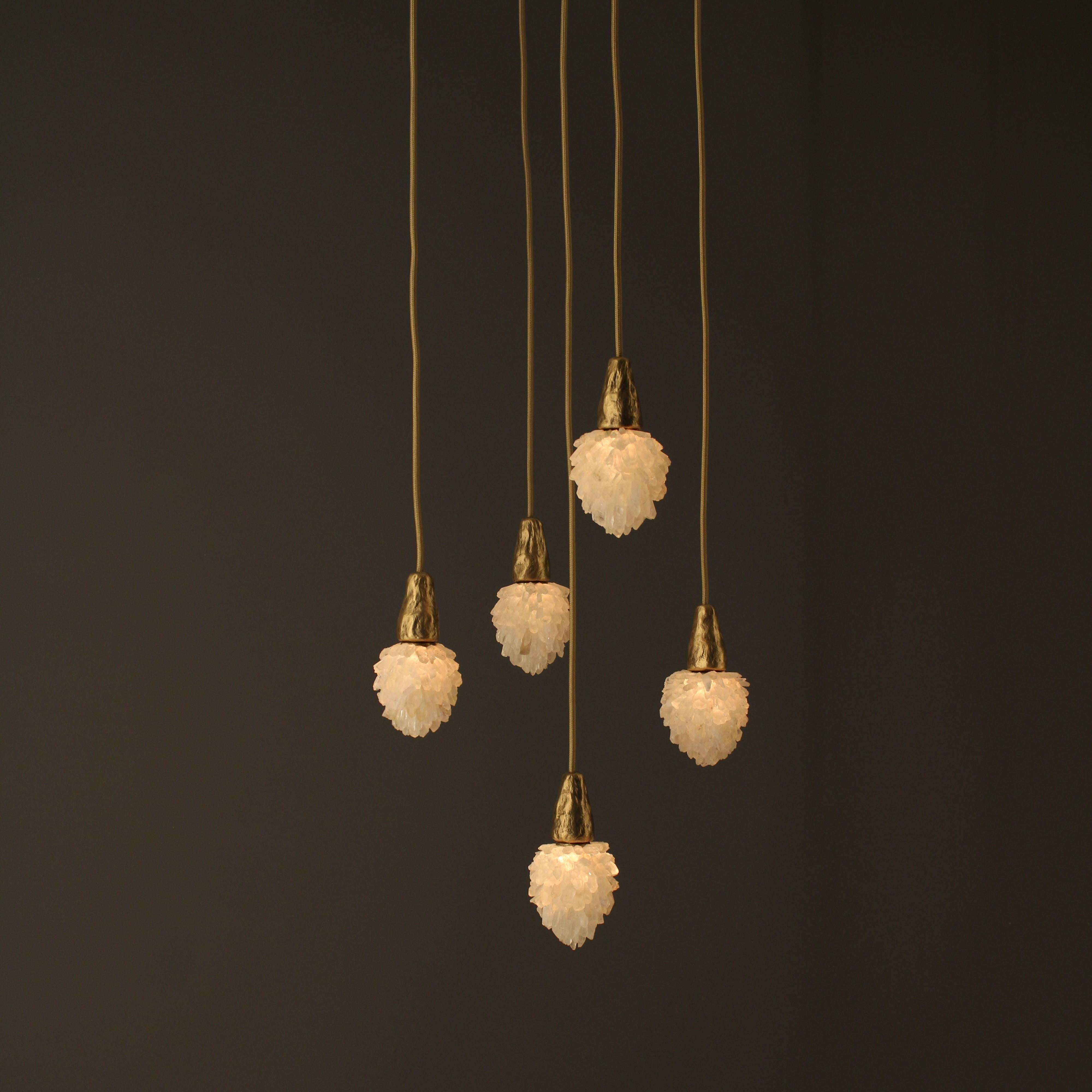 Post-Modern Mini Quartz Drop Lamp by Aver For Sale