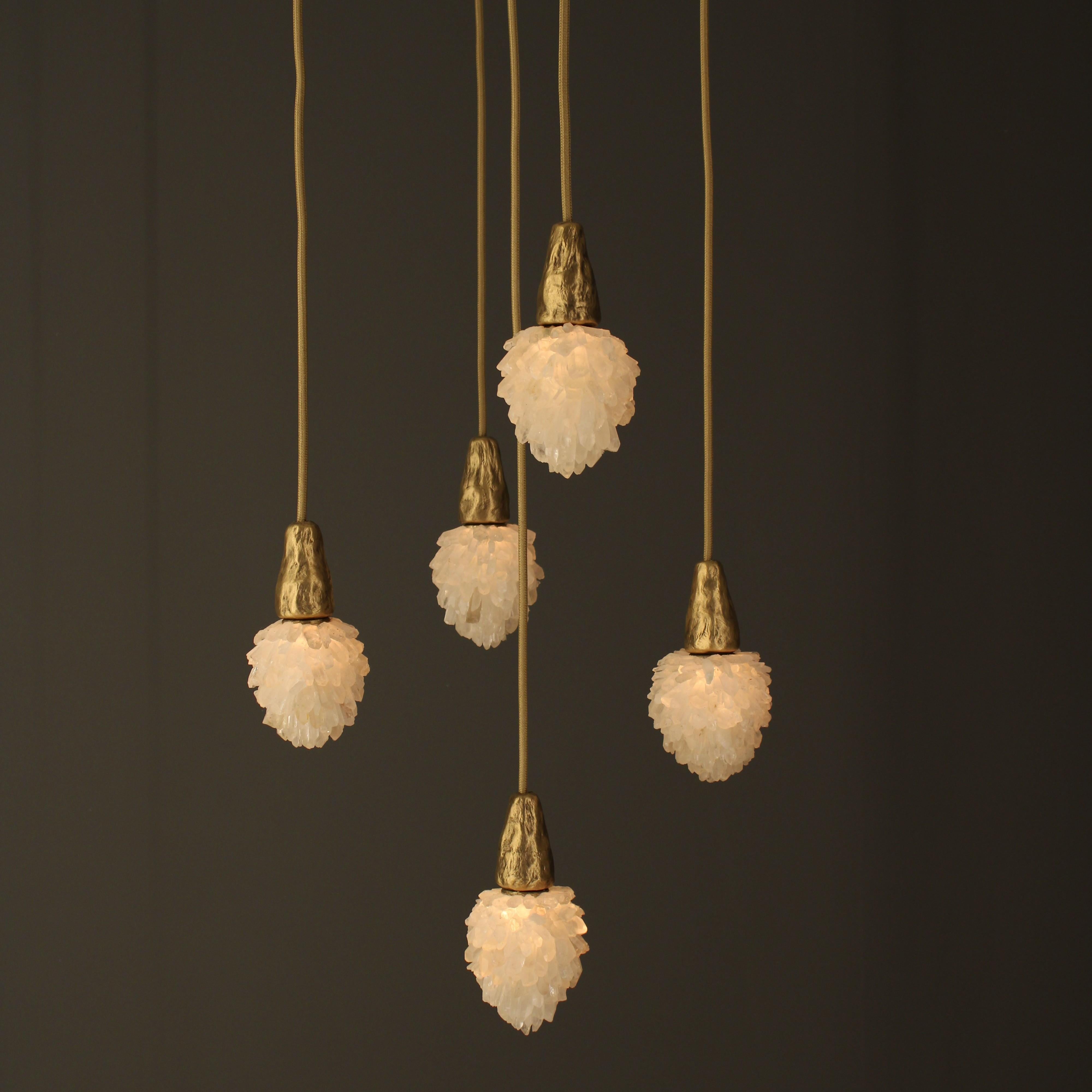 Brazilian Mini Quartz Drop Lamp by Aver For Sale