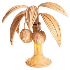 Mini rattan coconut tree - palm tree lamp