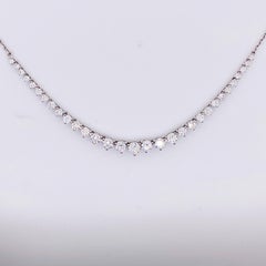 Mini-Riviera Tennis Necklace 1.62 Carats Graduated Diamonds in 14k White Gold