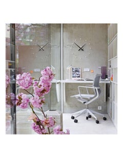 Mini Rodón L Wall Clock by Nomon, Chrome & Walnut, Modern Design