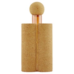 MINI Sculptural orange vase with lid, for flowers, Italian craftsmanship