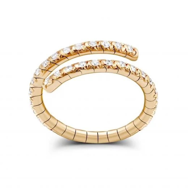 Mini Schlange Diamant Gelbgold Exklusiver Ring für Sie Damen im Angebot