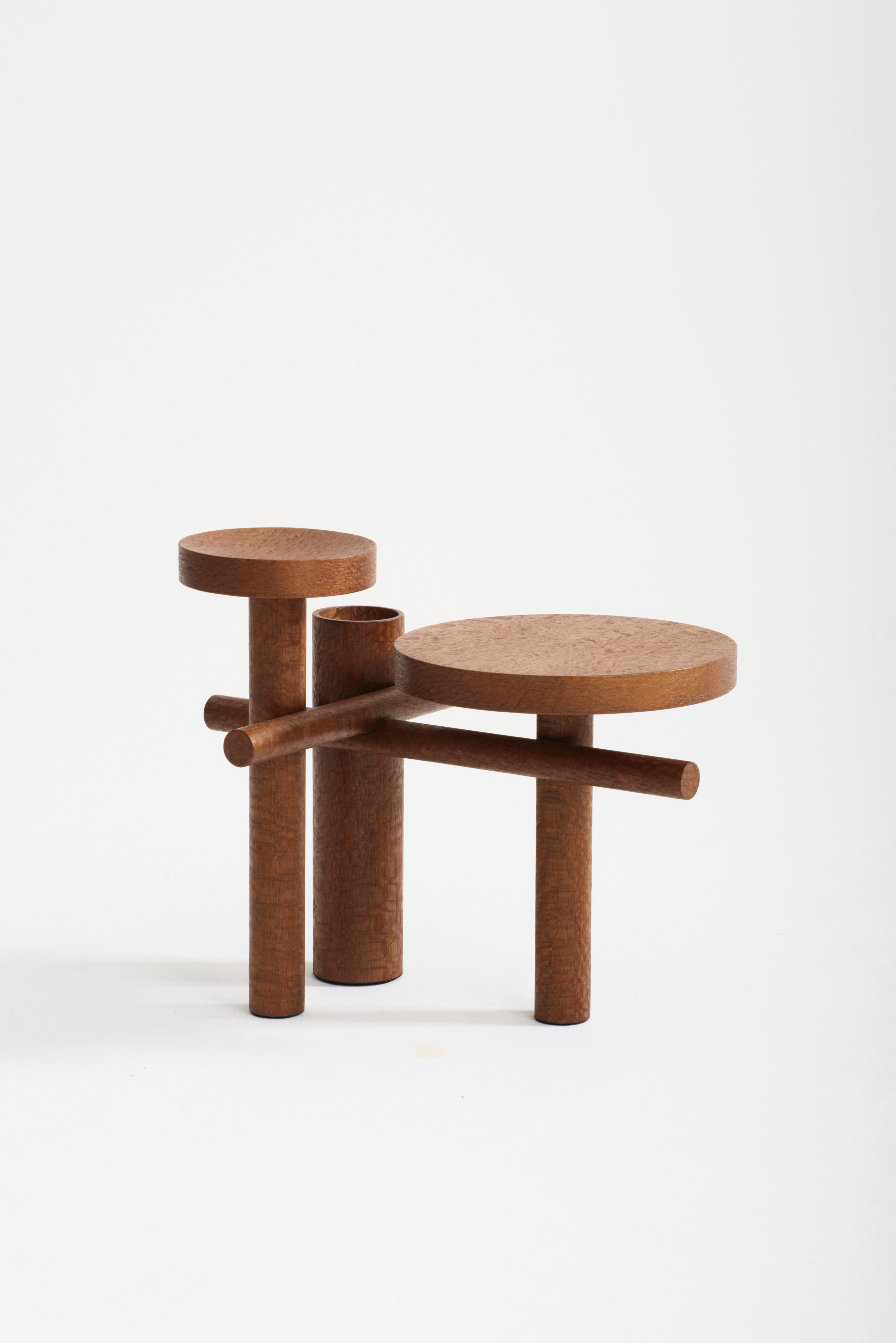 Mini Side Object by Studio Lugo
Dimensions: W 60 x D 44.5 x H 50 cm
Materials: Roupala Tree/Lacewood Veneer.
Finishing: Matt Varnish.
Weight: 8 kg.

Studio Lugo in Istanbul, Turkey creates collectible objects and interiors that bridge rich historic